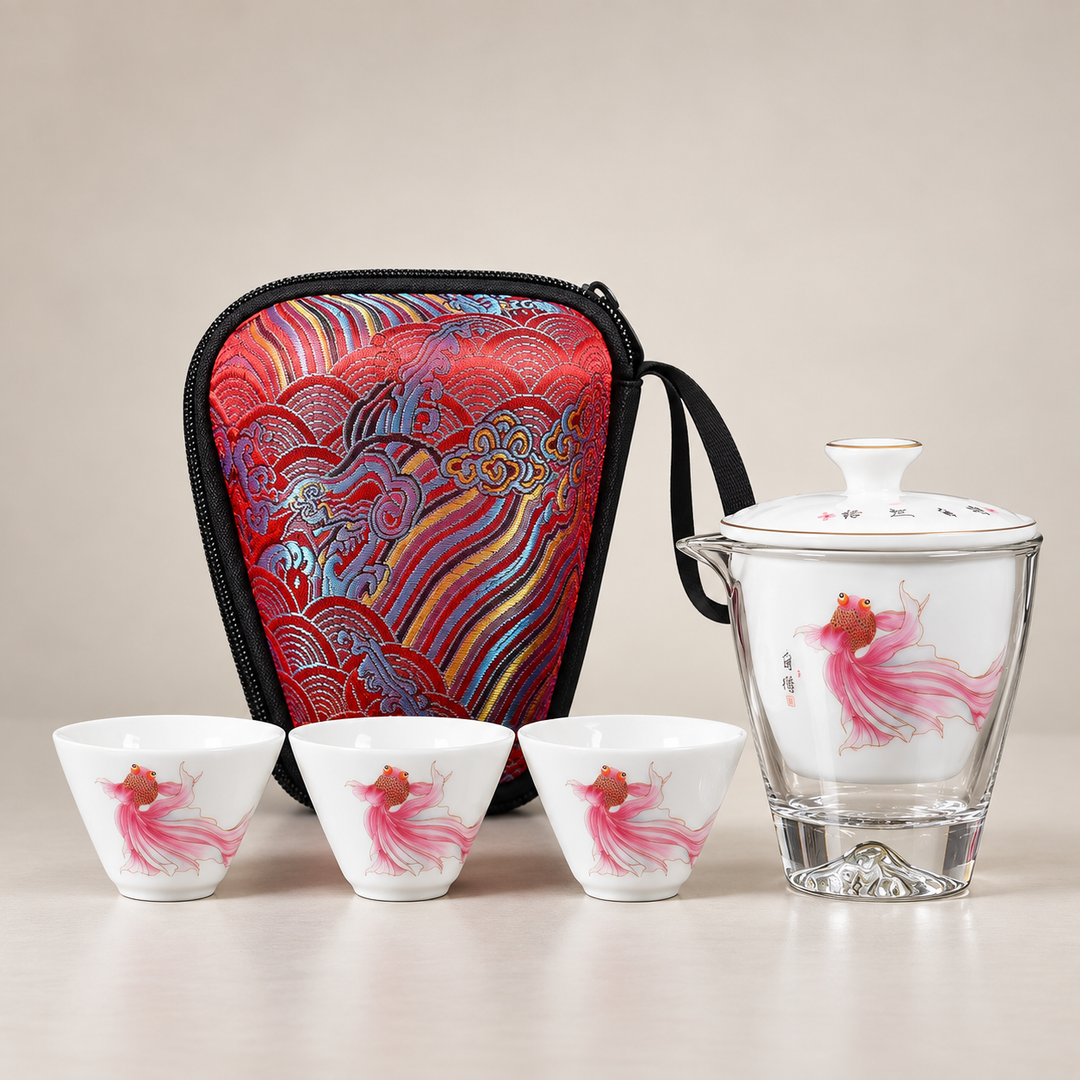 Cute Rabbits Ez Pouring Travel Tea Set