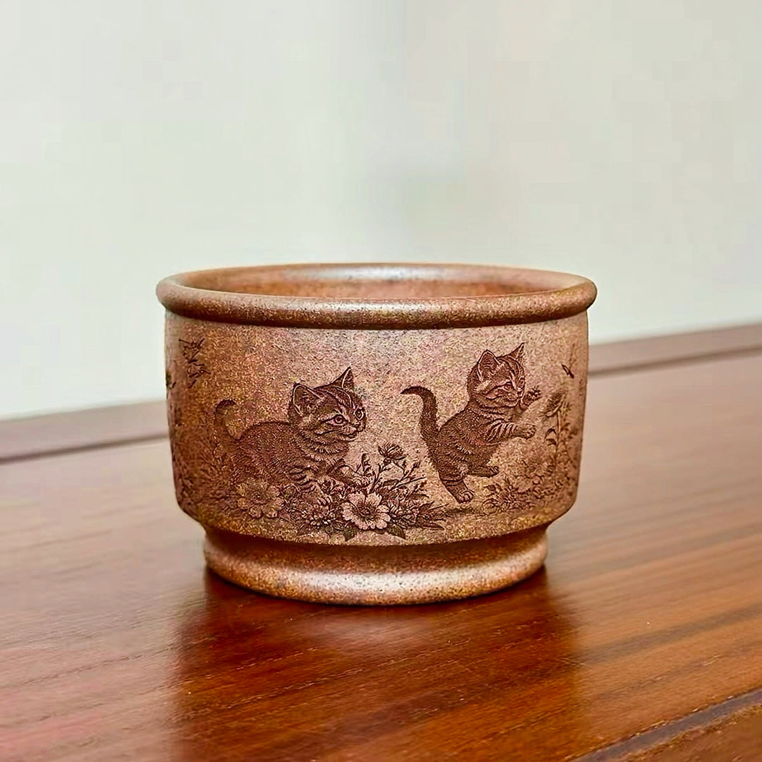 Cats Garden - Yixing Duanni Clay Woodfired Teacup