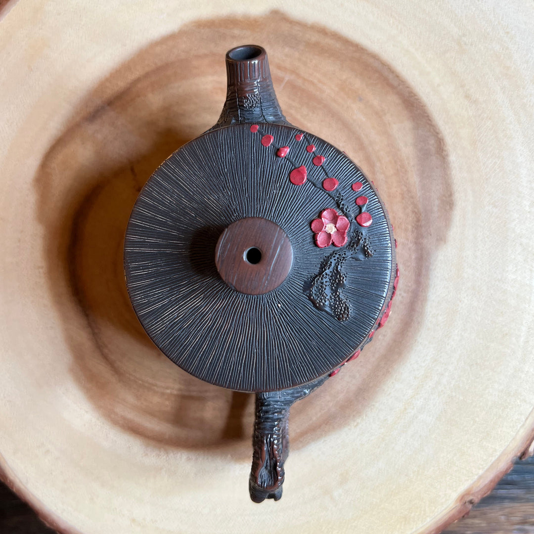 Crimson Plum Blossom- Master Handmade Jianshui Small Teapot