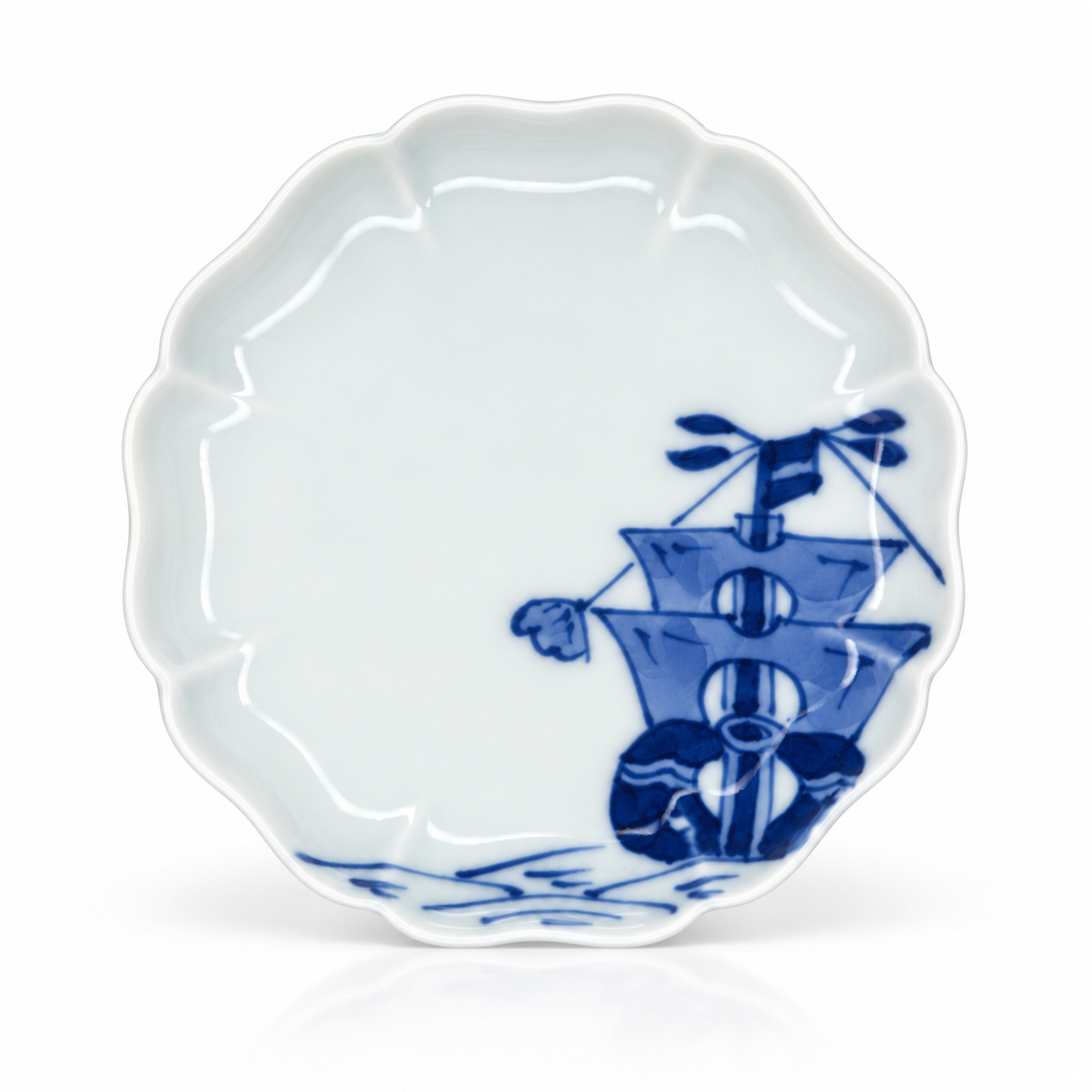 Japanese Handcrafted Arita-yaki Qinghua Porcelain Tea Plate