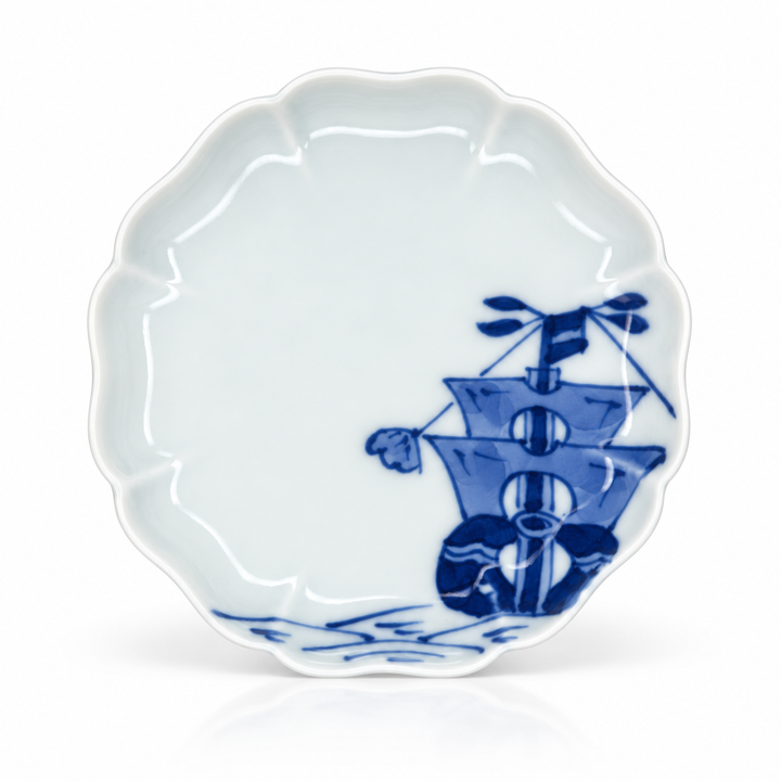 Japanese Handcrafted Arita-yaki Qinghua Porcelain Tea Plate