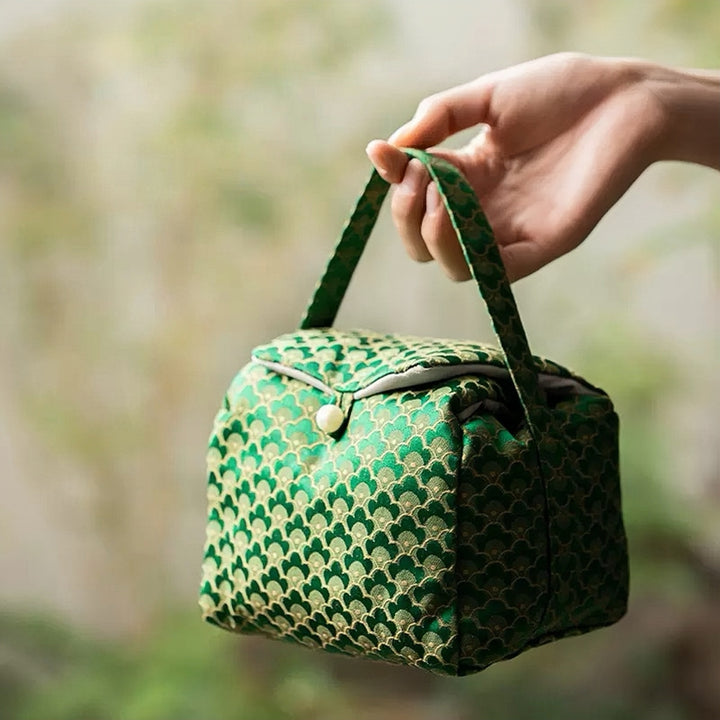 Cloud Brocade Teaware Travel Pouch Collection