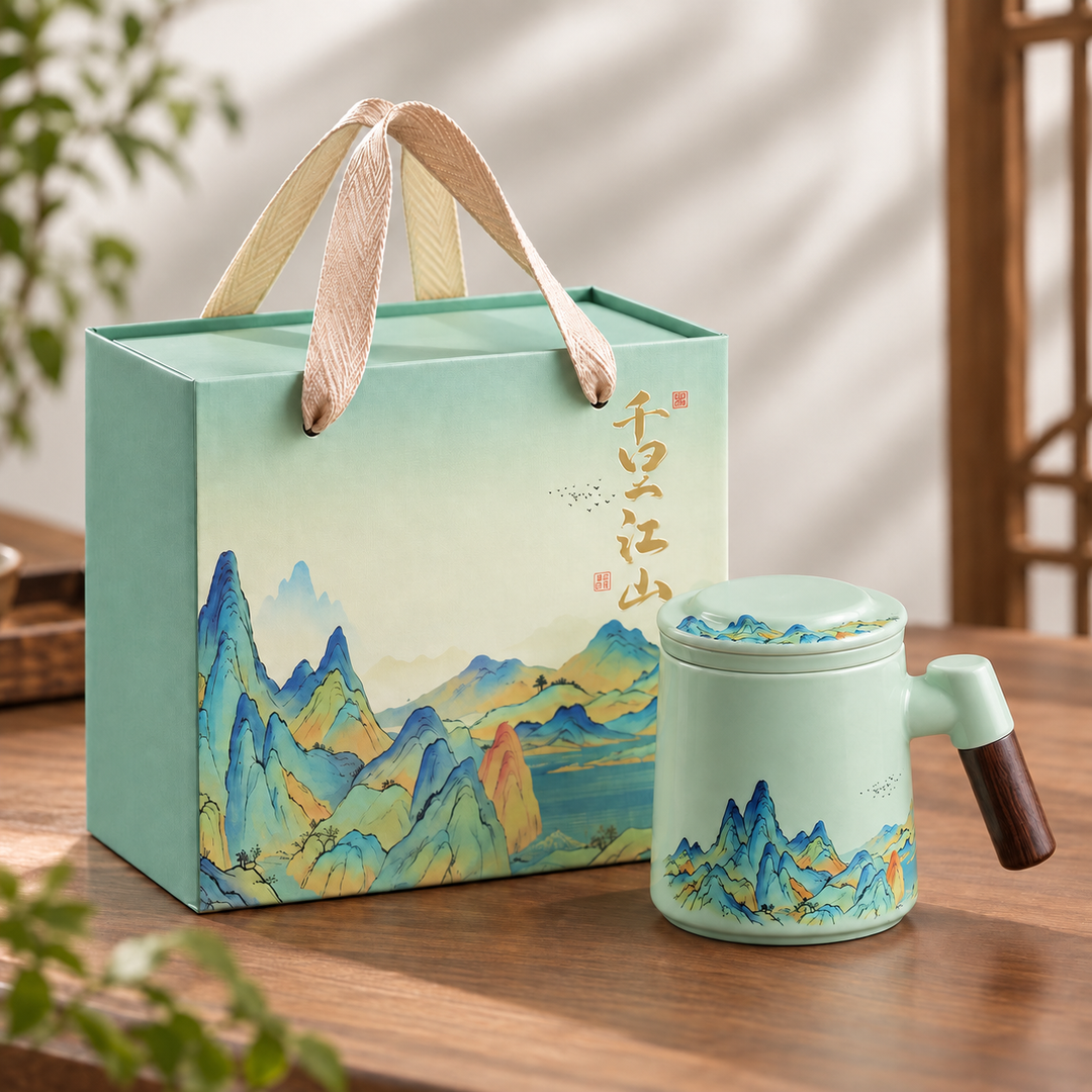 Celadon Mountain Office Travel Tea Mug with Infuser