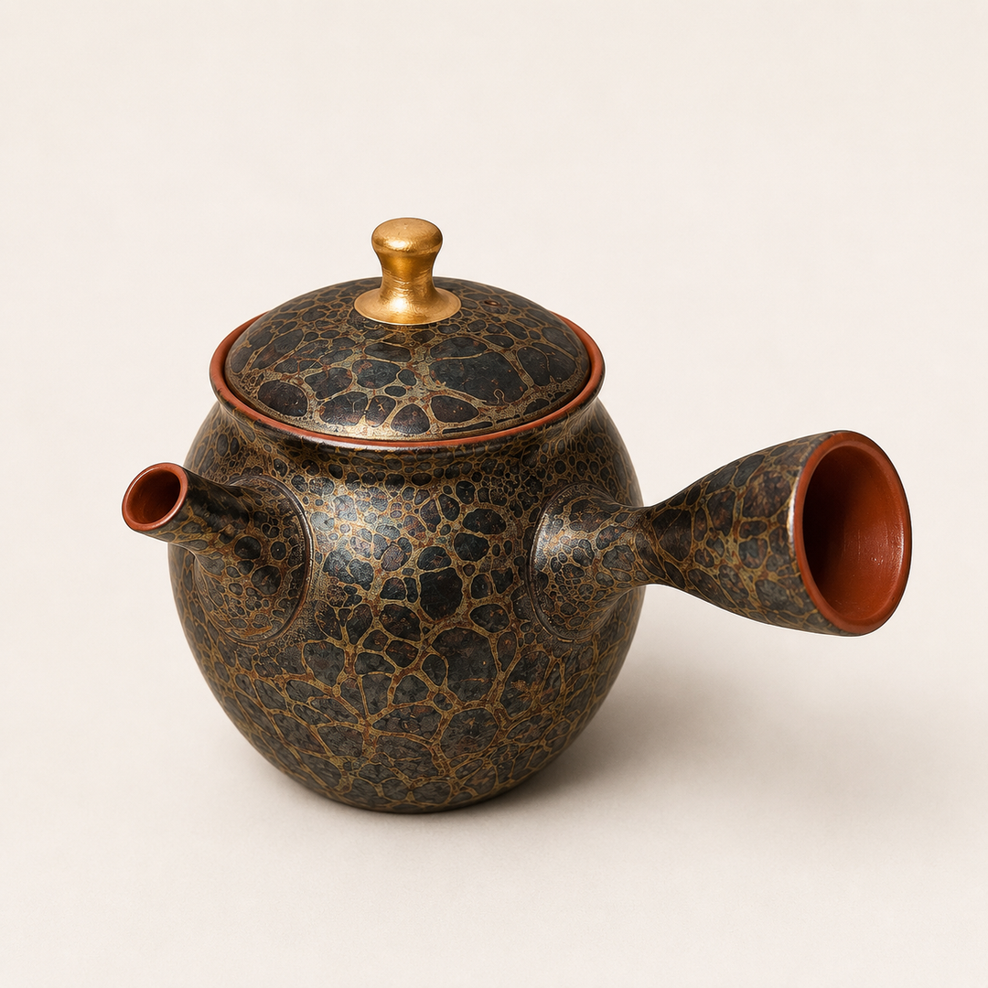 Golden Tortoiseshell -Japanese Master Shouryu Royal Gold Tenmoku Kyusu