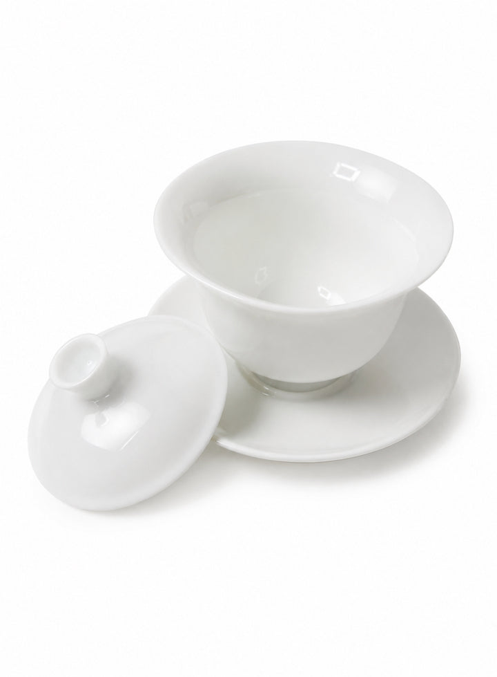 Jingdezhen “Zhe Yao” Graceful Waist Pure White Jade Porcelain Gaiwan