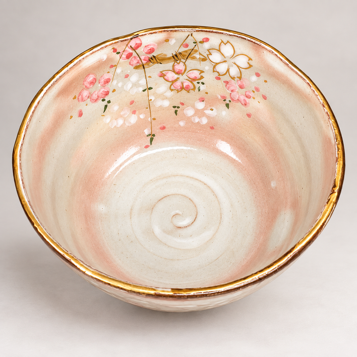 "Sakura" Kyoyaki Handcrafted Matcha Bowl