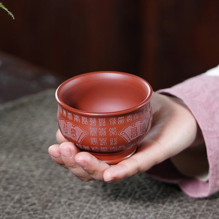 Hundred Blessings -Handcrafted Yixing Clay Teacup