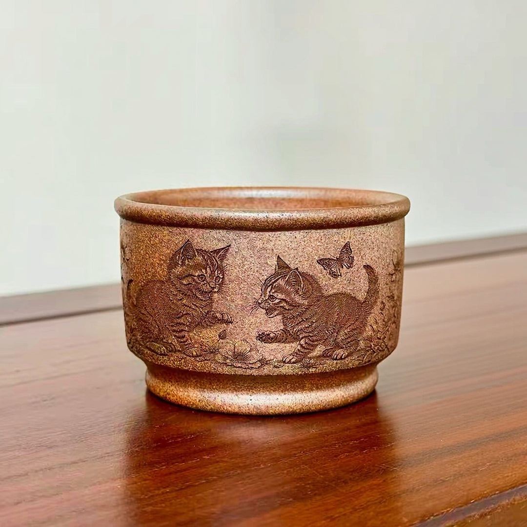 Cats Garden - Yixing Duanni Clay Woodfired Teacup