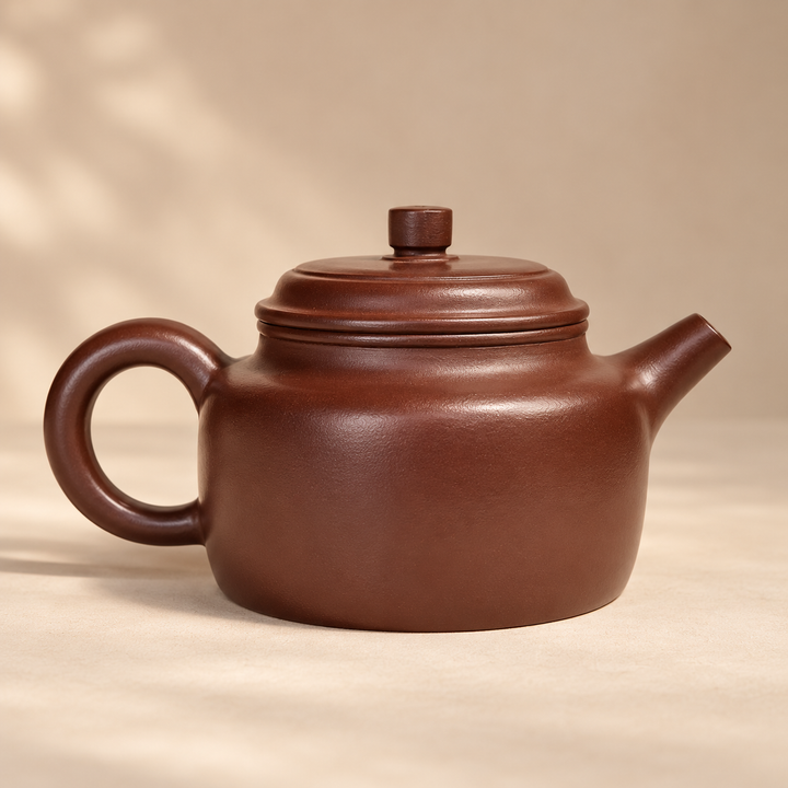 Yixing “De Zhong” Handmade Flat Zini Teapot 170ml
