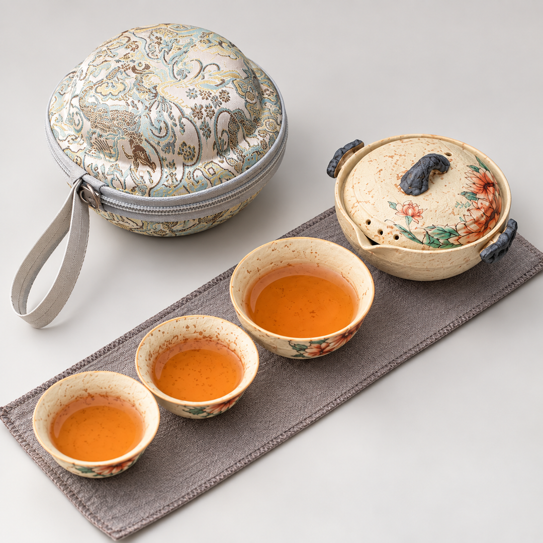 Ember Peony Travel Tea Set