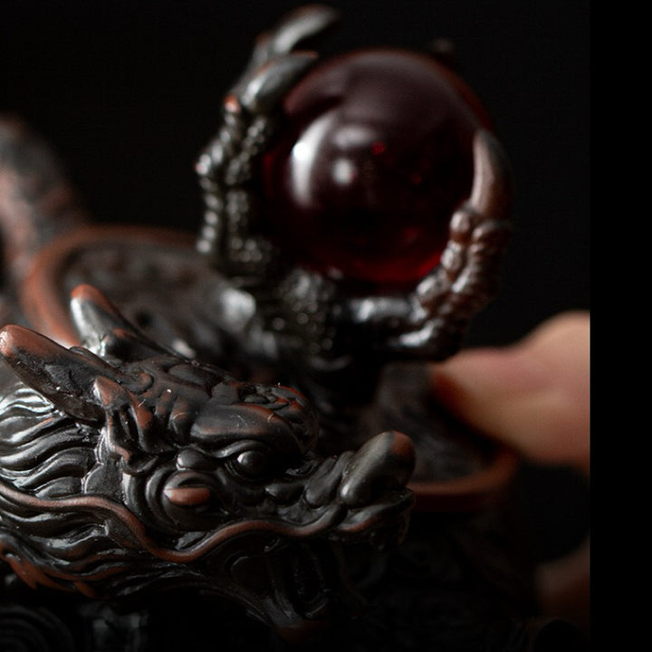 Flaming Pearl Dragon - Master Handcrafted Purple Clay Teapot