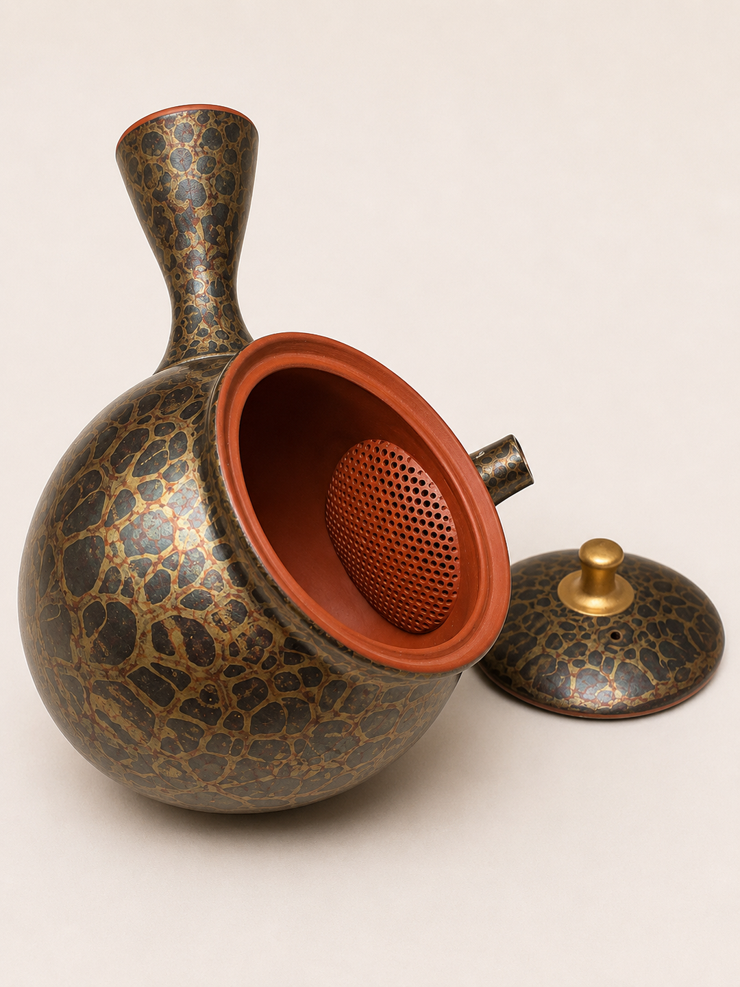 Golden Tortoiseshell -Japanese Master Shouryu Royal Gold Tenmoku Kyusu