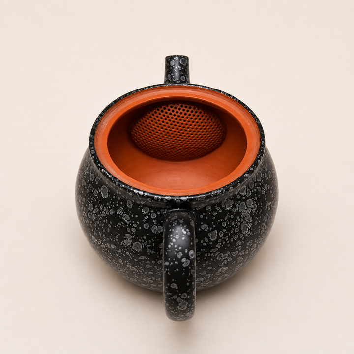 Silver Galaxy -Japanese Master Shouryu Royal Black Tenmoku Teapot