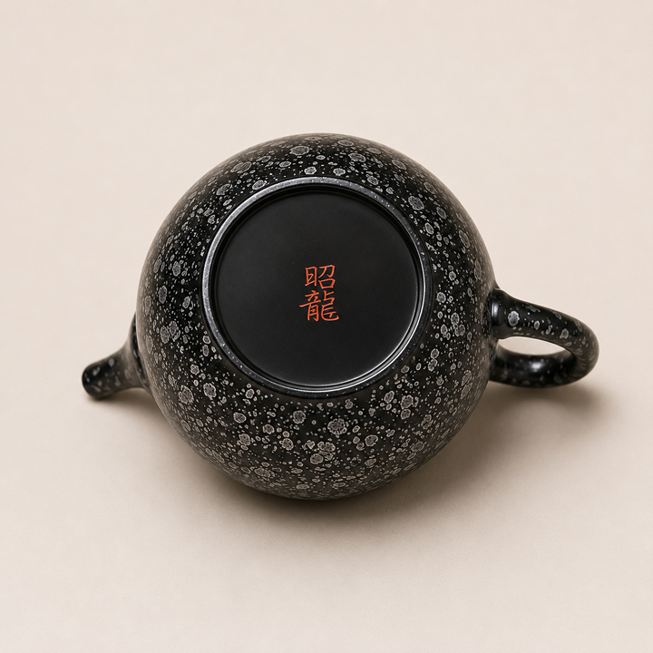 Silver Galaxy -Japanese Master Shouryu Royal Black Tenmoku Teapot