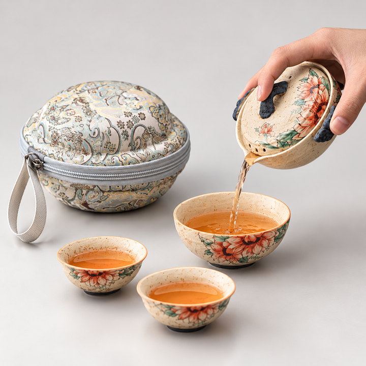 Ember Peony Travel Tea Set