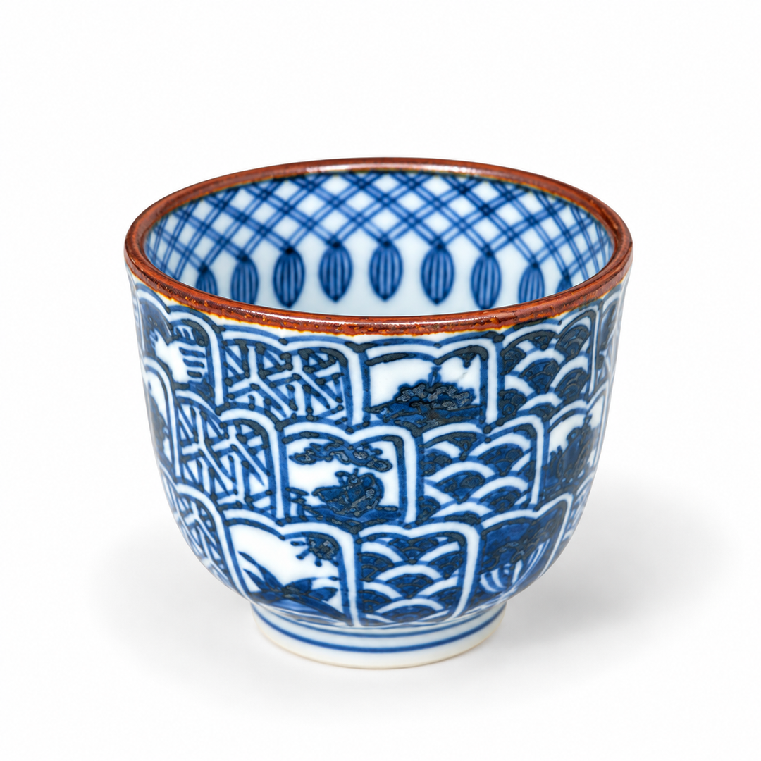 Japanese Handcrafted Arita-yaki Qinghua Porcelain Teacup
