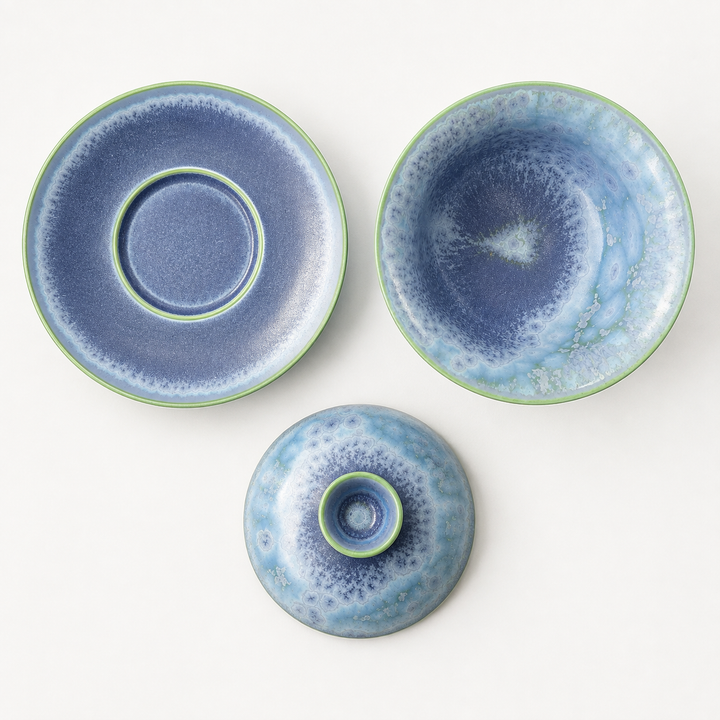 Moonlit Azure -Jingdezhen Handmade Woodfired Gaiwan