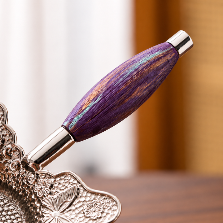 Butterfly Silver-Tone Tea Strainer with Wooden Handle