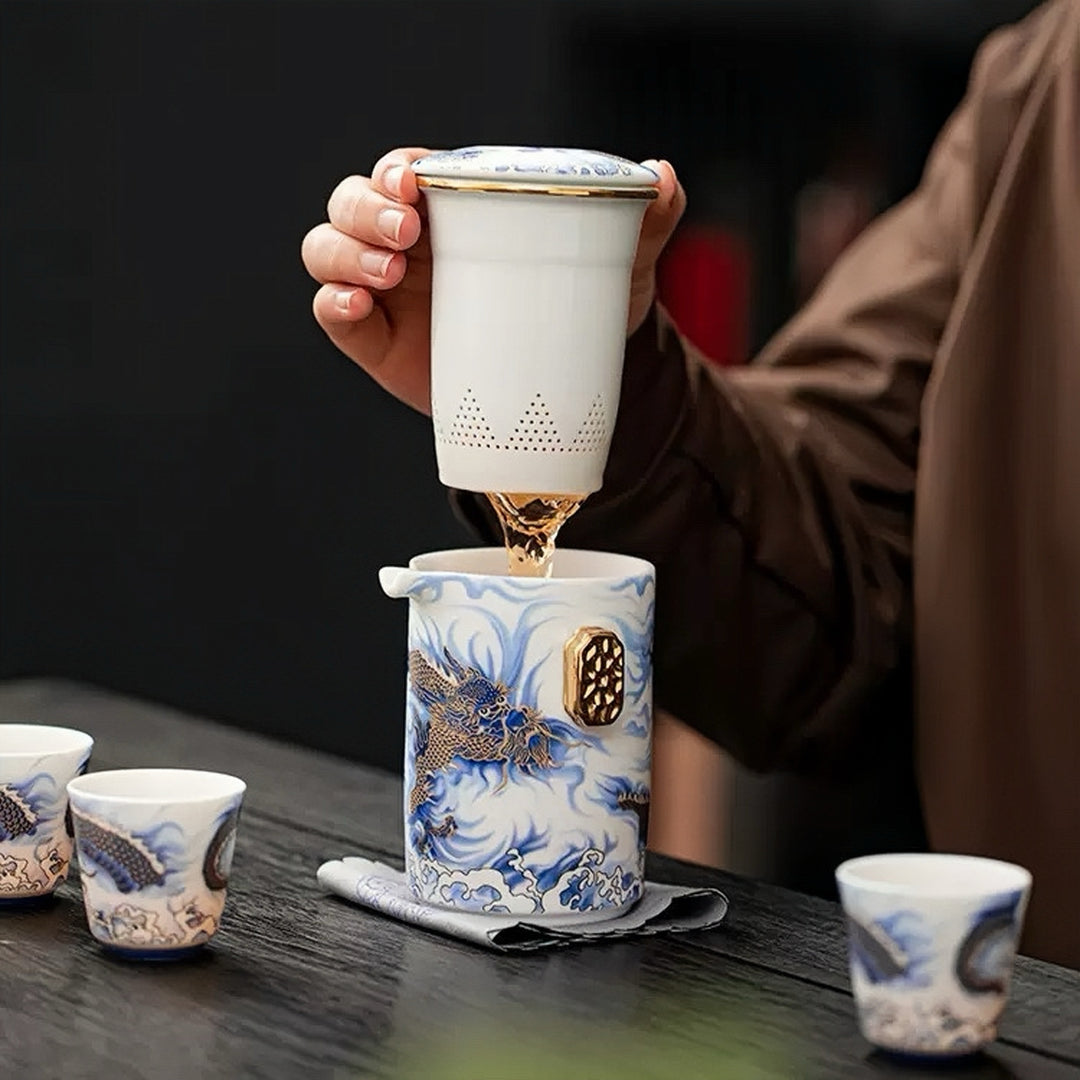 Imperial Azure Dragon Portable Gongfu Tea Set
