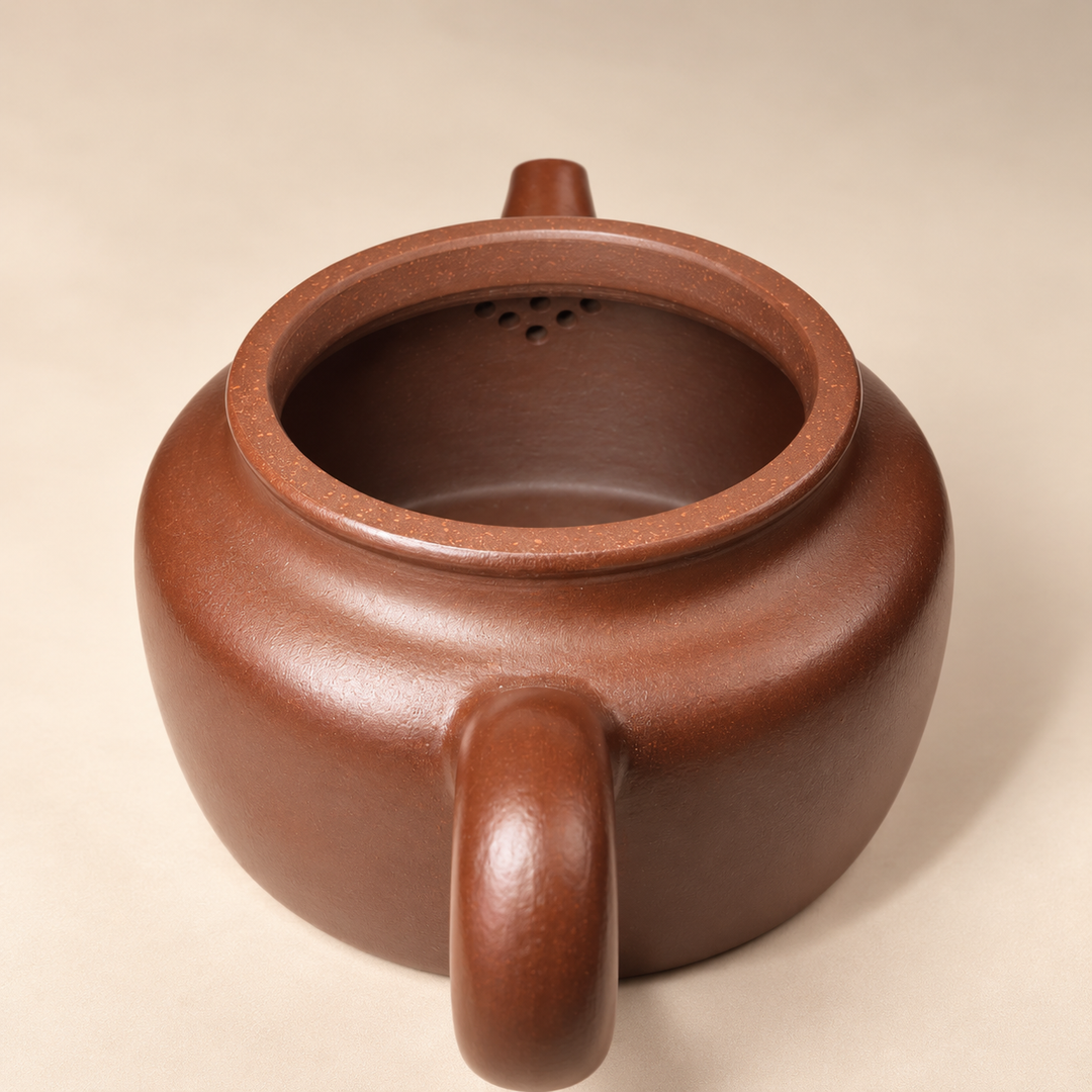 Yixing “De Zhong” Handmade Flat Zini Teapot 170ml