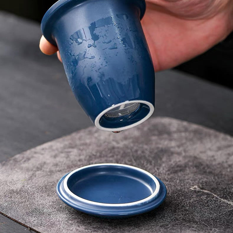 Blue Dynasty- Premium Portable Office Travel Tea Set