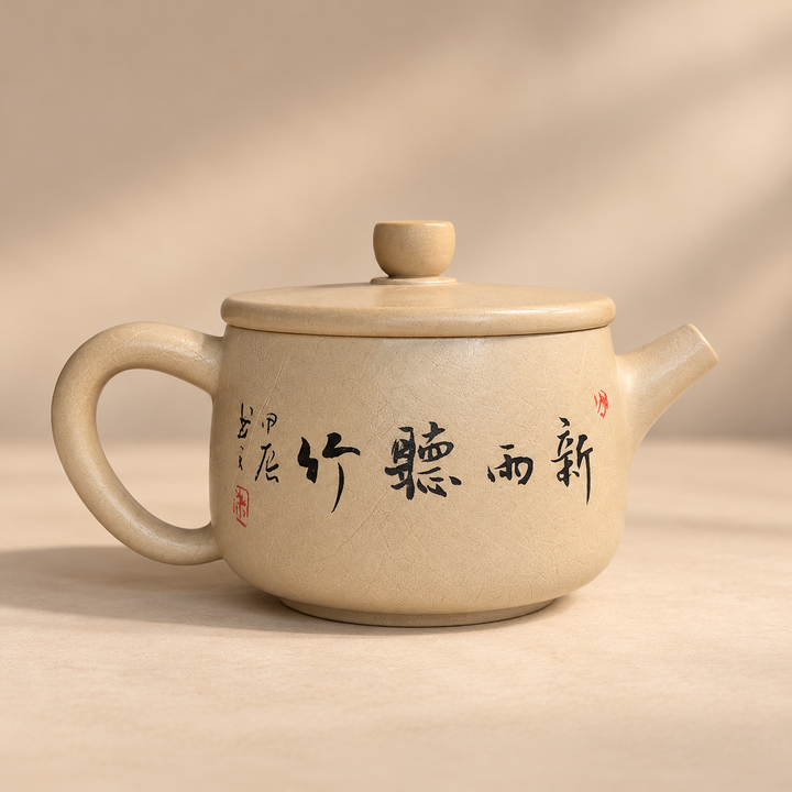 Autumn Bamboo Jianshui Handmade Teapot – Rare Beige Clay | 150ml