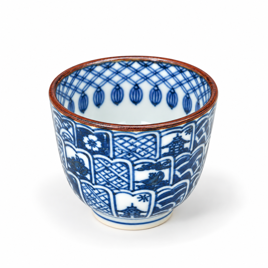 Japanese Handcrafted Arita-yaki Qinghua Porcelain Teacup