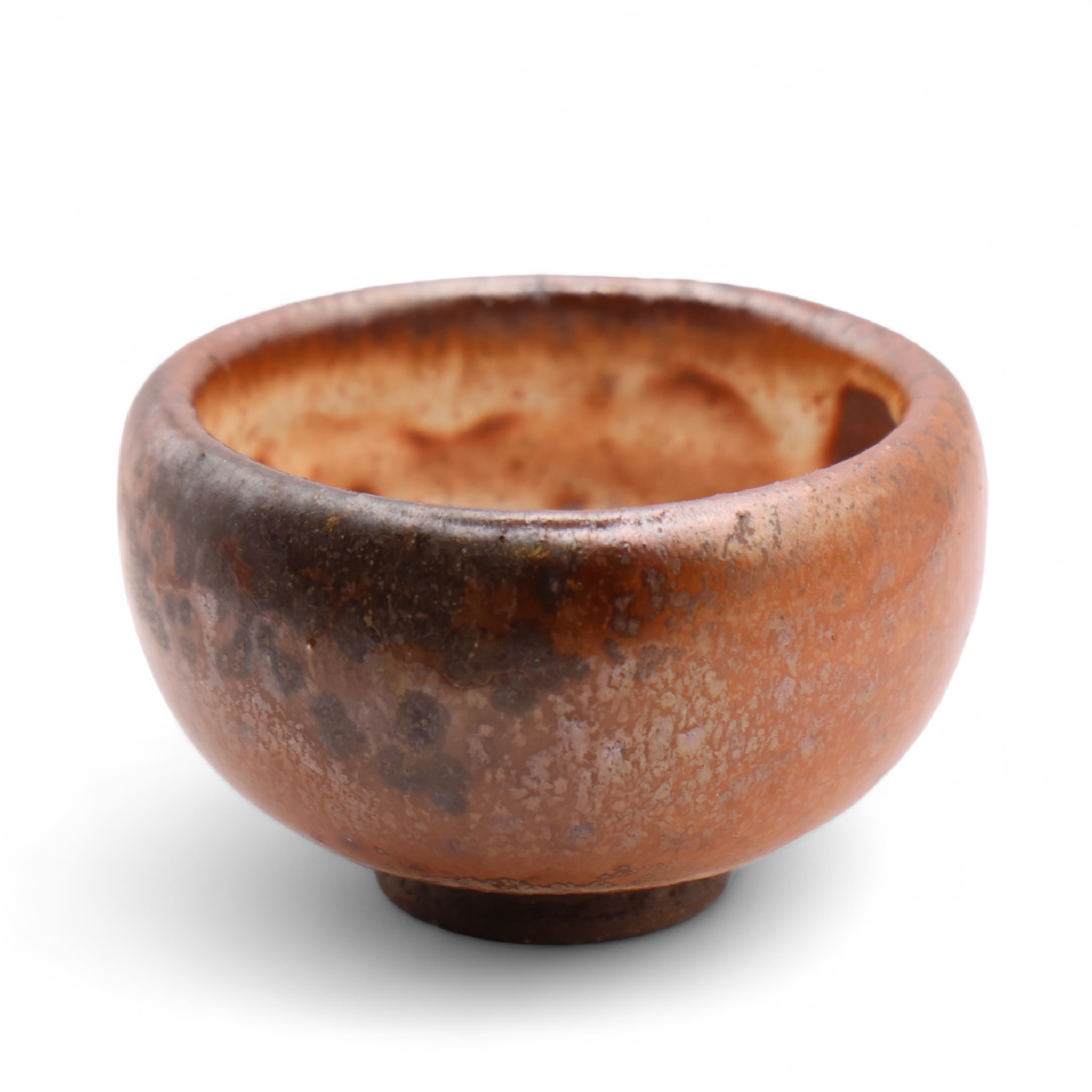 Taiwanese Handmade Wood-Fired Ceramic Teacup - Amber Eclipse
