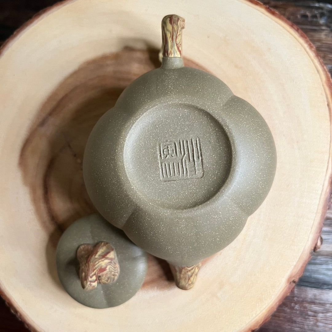 Ancient Forest - Handmade Duanni Green Clay Yixing Teapot - Tea and Whisk