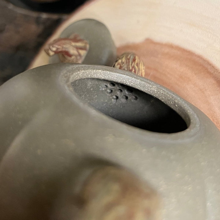 Ancient Forest - Handmade Duanni Green Clay Yixing Teapot - Tea and Whisk