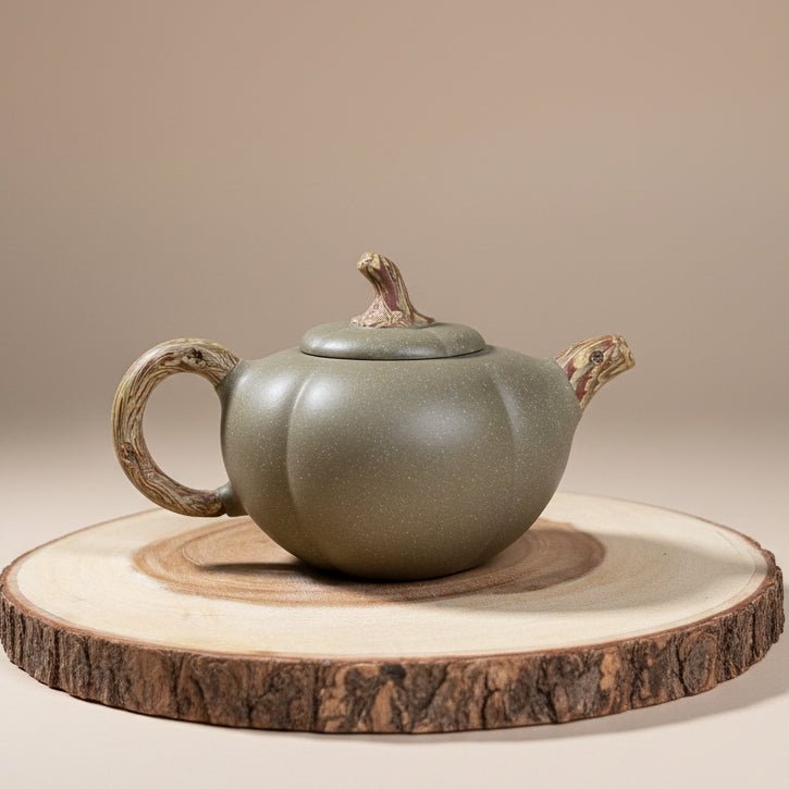 Ancient Forest - Handmade Duanni Green Clay Yixing Teapot - Tea and Whisk