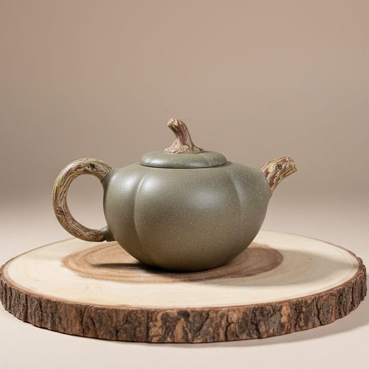 Ancient Forest - Handmade Duanni Green Clay Yixing Teapot - Tea and Whisk