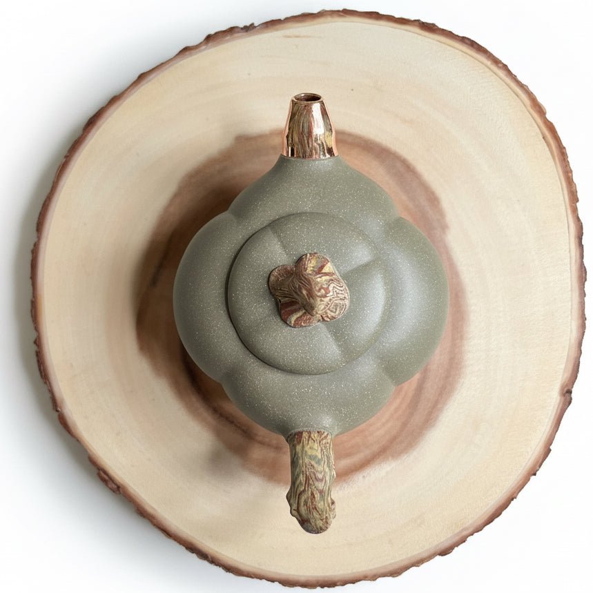 Ancient Forest - Handmade Duanni Green Clay Yixing Teapot - Tea and Whisk