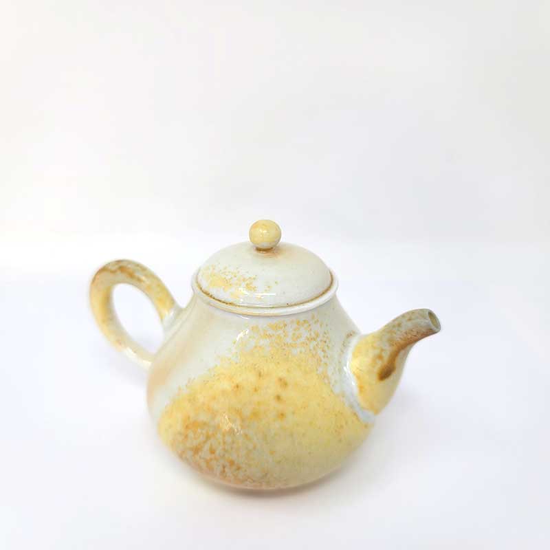 Ash Yellow Wood - fired Teapot - Tea and Whisk