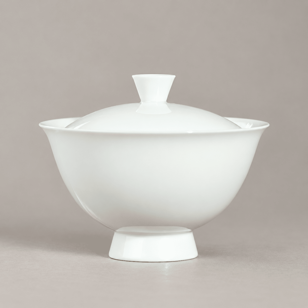 Authentic Jingdezhen “Gao Zu” High-Footed Jade Porcelain Gaiwan - Tea and Whisk