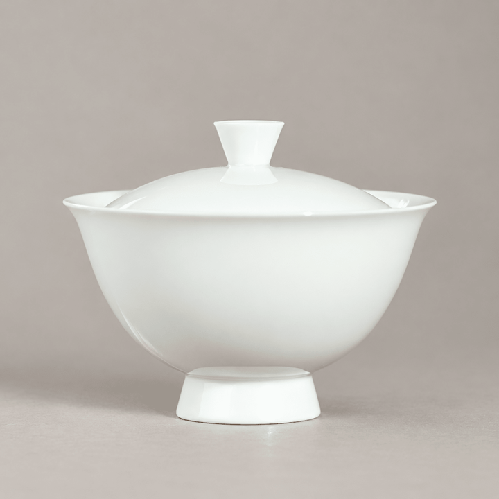 Authentic Jingdezhen “Gao Zu” High-Footed Jade Porcelain Gaiwan - Tea and Whisk