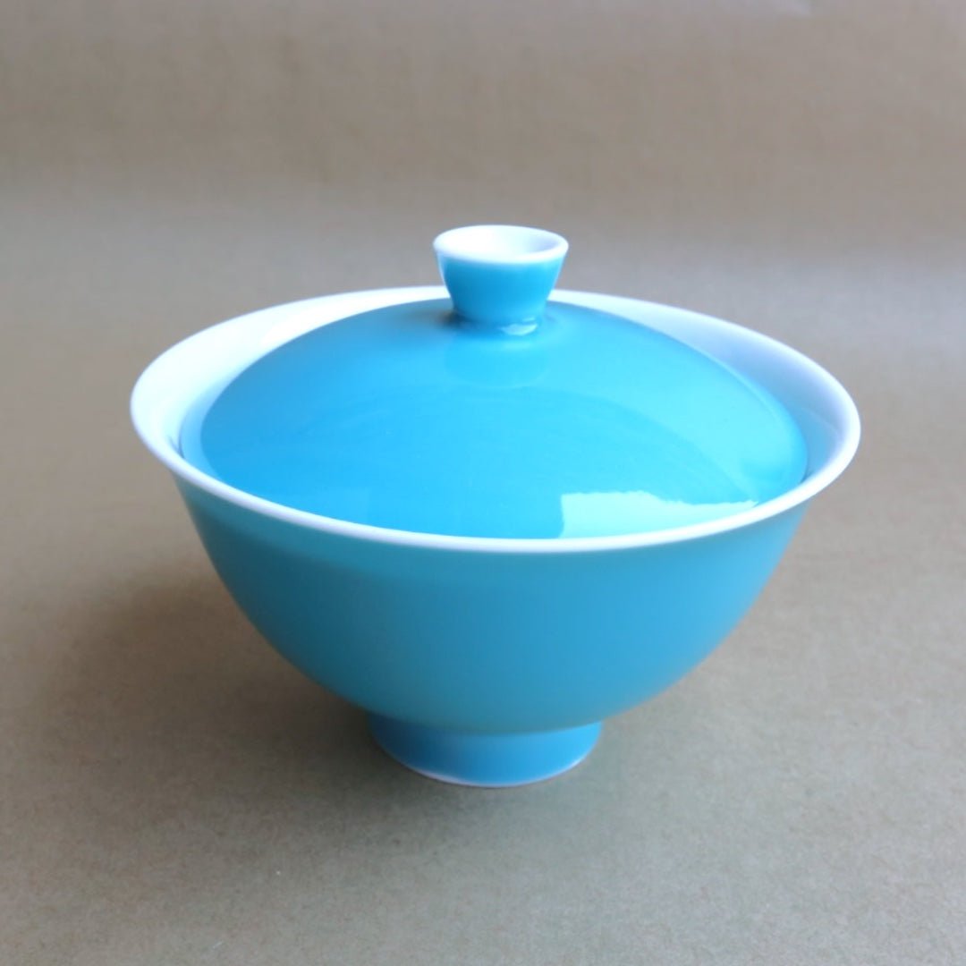 Authentic Jingdezhen Jade Porcelain Colorful Gaiwan - Tea and Whisk