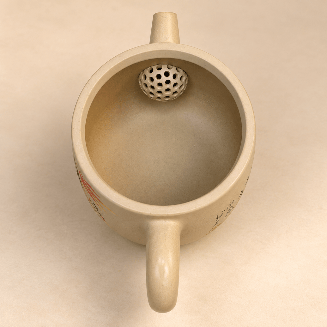 Autumn Bamboo Jianshui Handmade Teapot – Rare Beige Clay | 150ml - Tea and Whisk