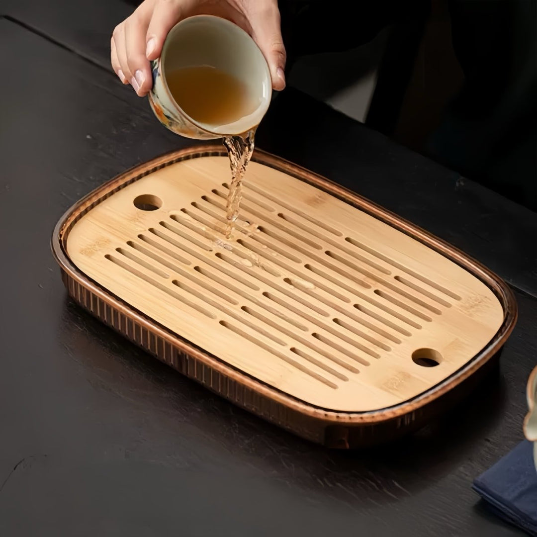 Bamboo Tea Tray / Clay Tea tray - Tea and Whisk