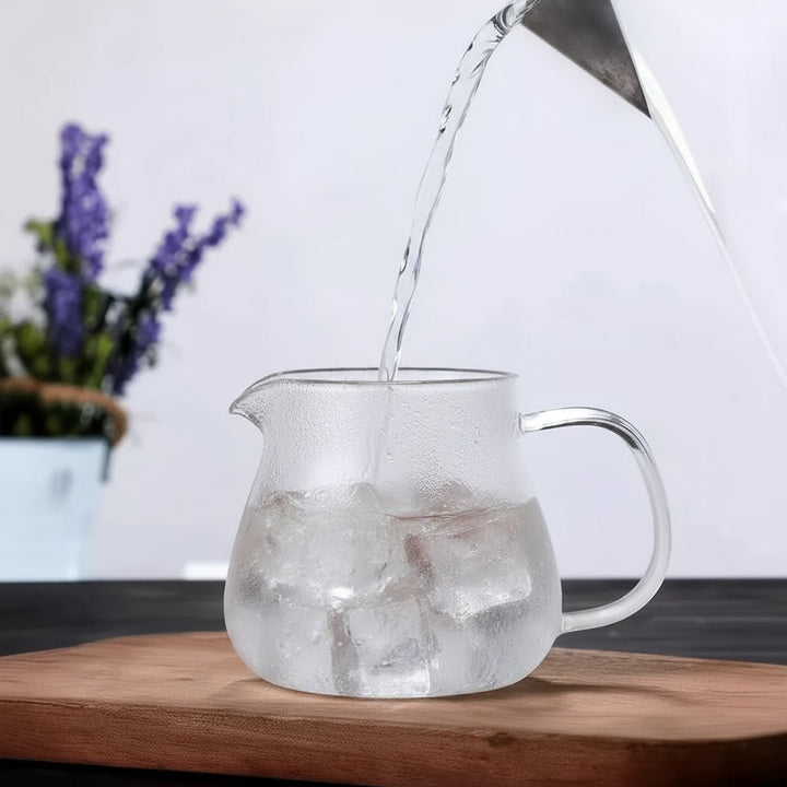 Big Belly Glass Teapot with Stainless Steel Filter Lid - Tea and Whisk