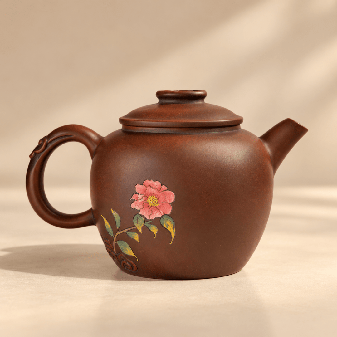 Blossom Harmony – Handmade Jianshui Clay Teapot | 90ml - Tea and Whisk