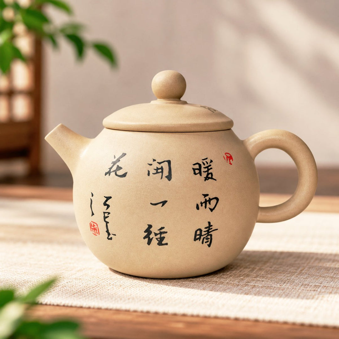 Blossoms of Serenity – Handmade Jianshui Teapot | Rare Beige Clay | 200ml - Tea and Whisk