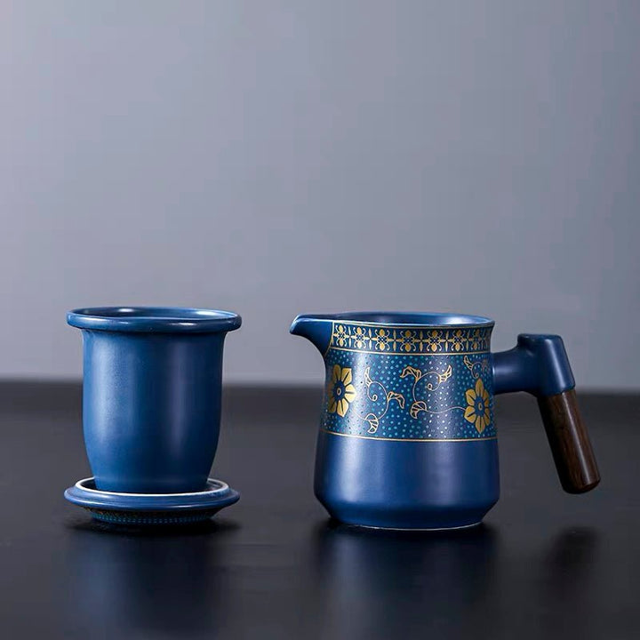 Blue Dynasty- Premium Portable Office Travel Tea Set - Tea and Whisk