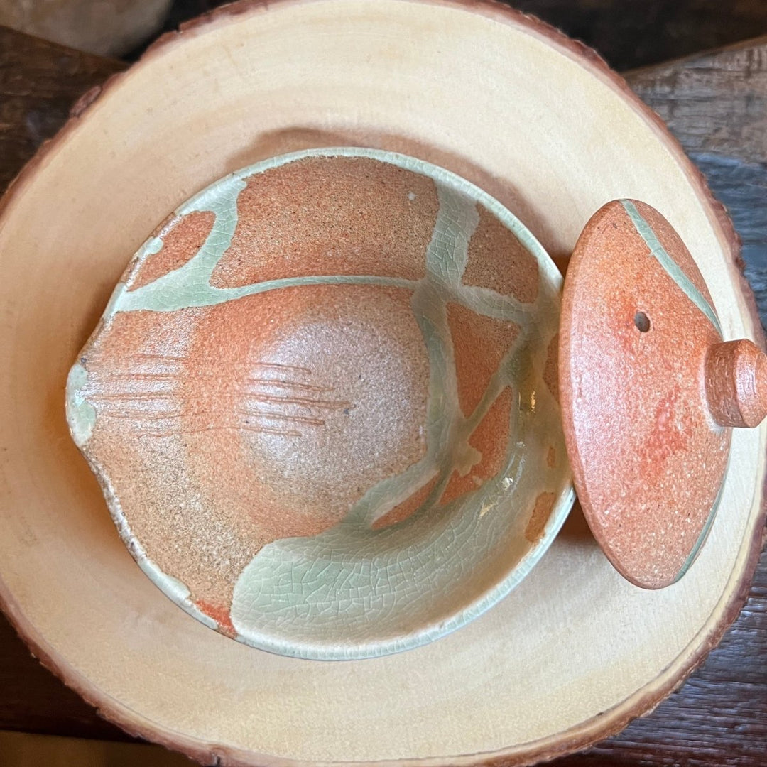 Blushing Spring - Japanese Handmade Shigayaki Hobin Shiboridashi - Tea and Whisk