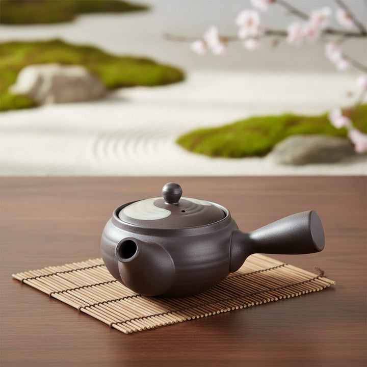 Brown Tokoname Japanese Kyusu Daily Teapot - Tea and Whisk