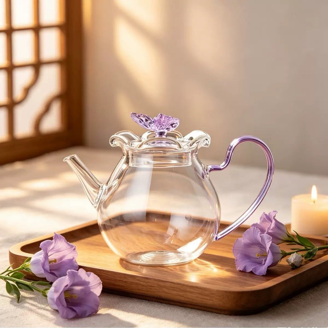 Butterfly Bloom Glass Teapot Collection - Tea and Whisk