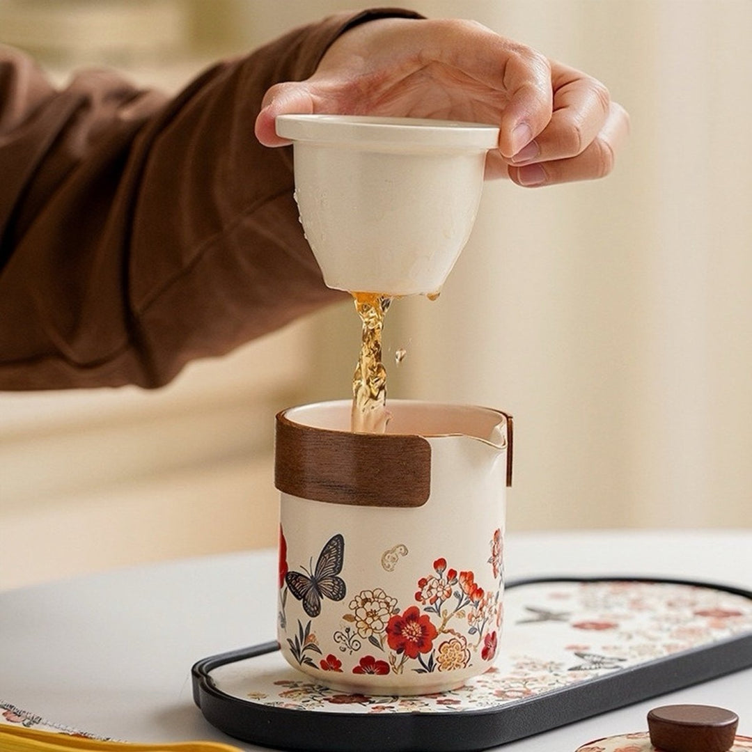 Butterfly Garden Portable Travel Gongfu Tea Brewing Set - Tea and Whisk