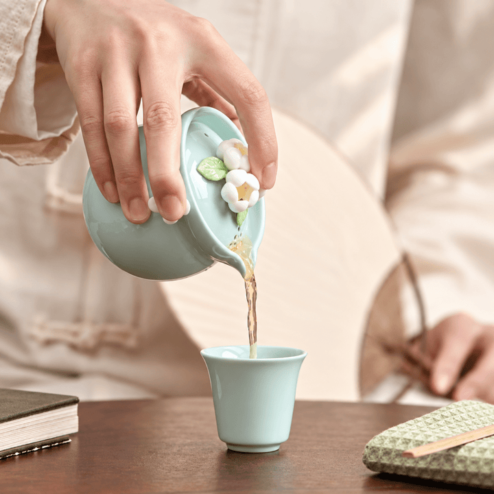 Celadon Blossom Handcrafted Travel Tea Set - Tea and Whisk