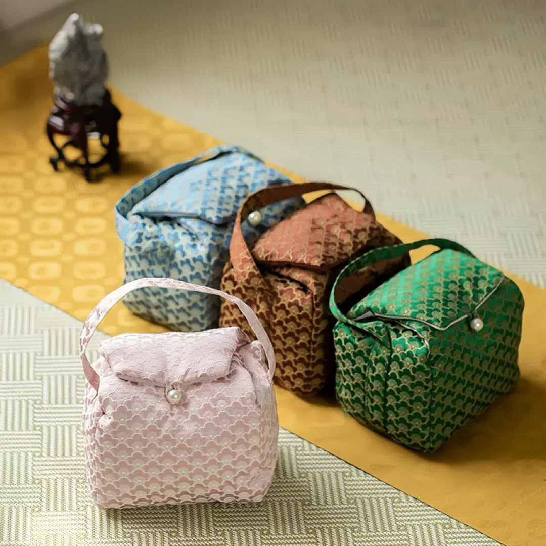 Cloud Brocade Teaware Travel Pouch Collection - Tea and Whisk