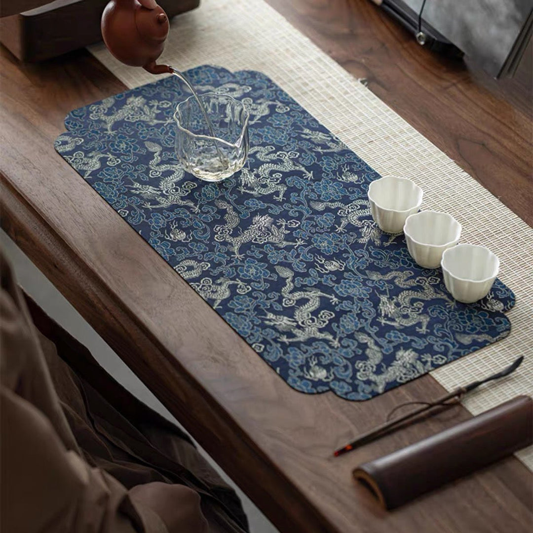 Cloud Silk Double-Sided Brocade Tea Mat (Water-Resist Edition) - Tea and Whisk
